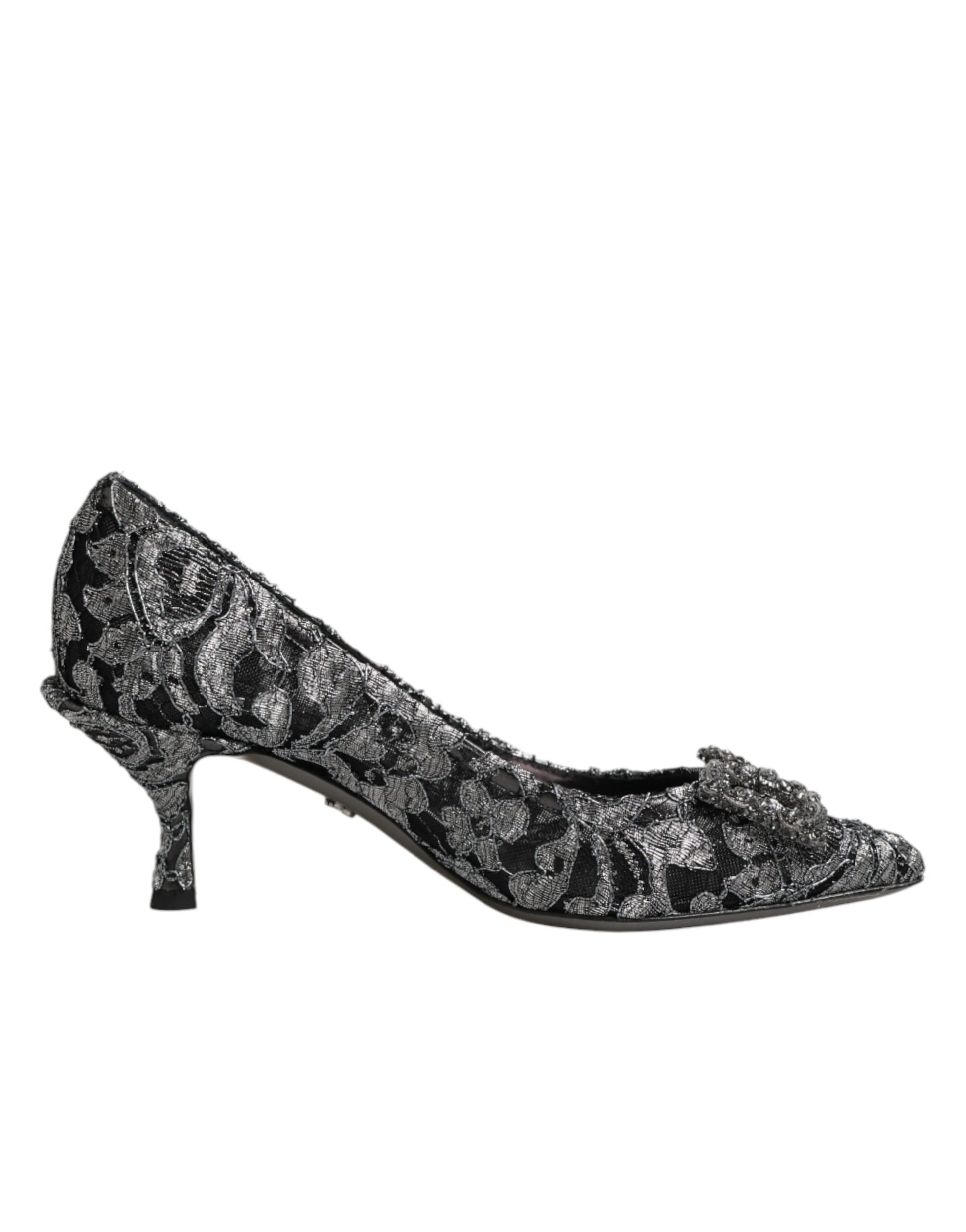 Chaussures à talons Dolce & Gabbana en dentelle argentée DG Amore