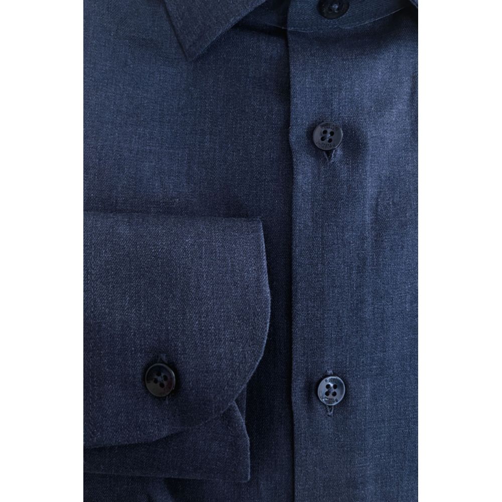 Baldinini Trend Blue Dress Shirt for Men side view