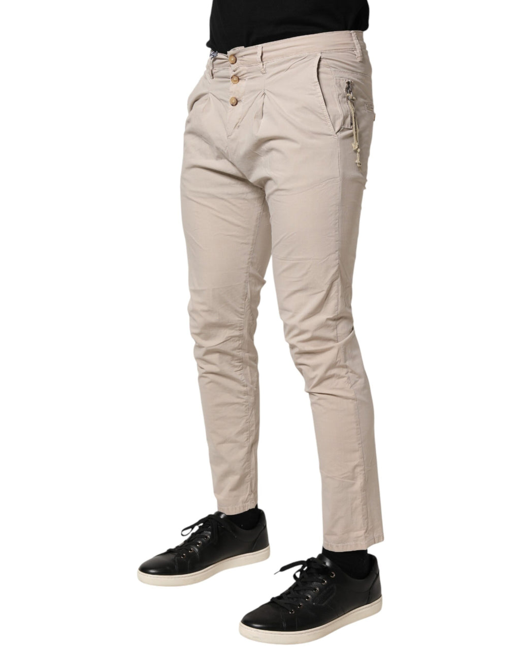 Daniele Alessandrini Beige Slim Fit Jeans for Men detail view