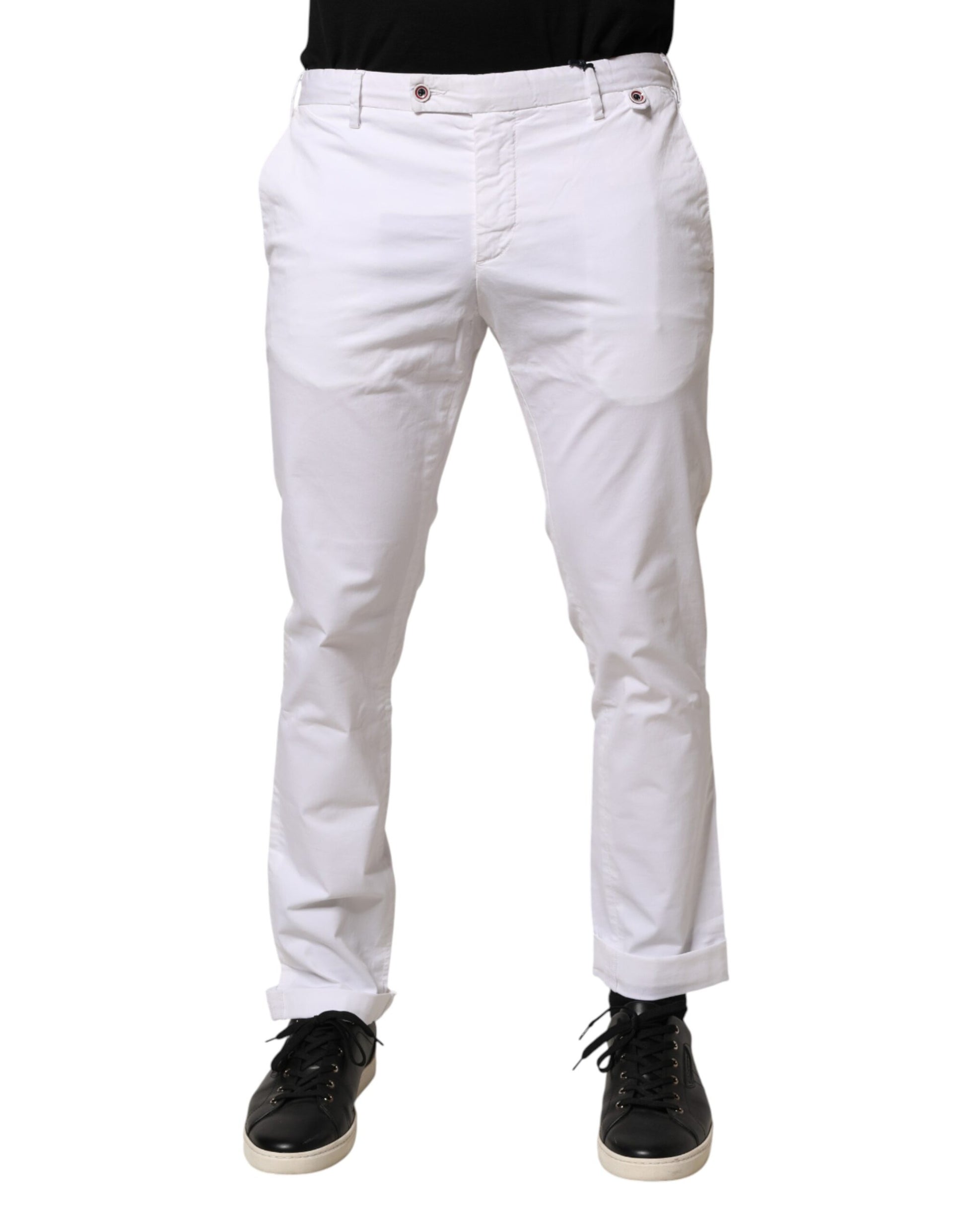 AT.P.CO Jean en denim taille mi-haute coupe skinny en coton blanc