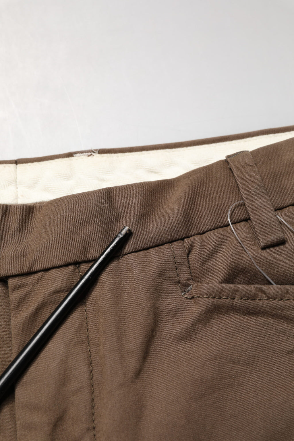 Exte Brown Straight Cut Mid Waist Chino Men Trouser Pants