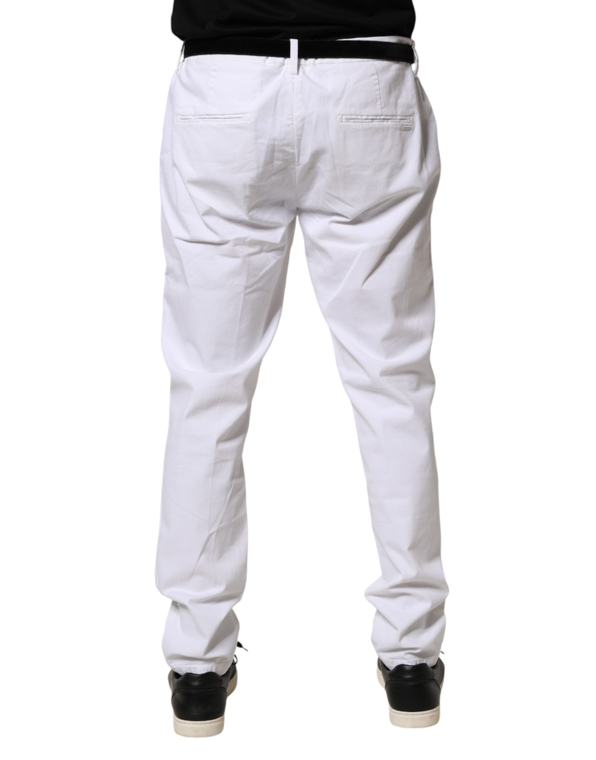 AGLINI White Skinny Fit Mid Waist Men Denim Trouser Jeans