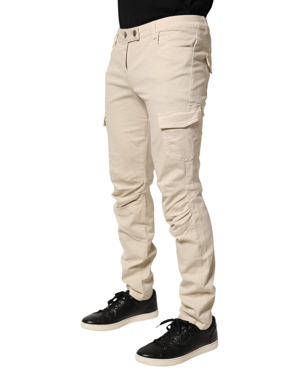 Scervino Street Beige Skinny Fit Mid Waist Men Denim Jeans