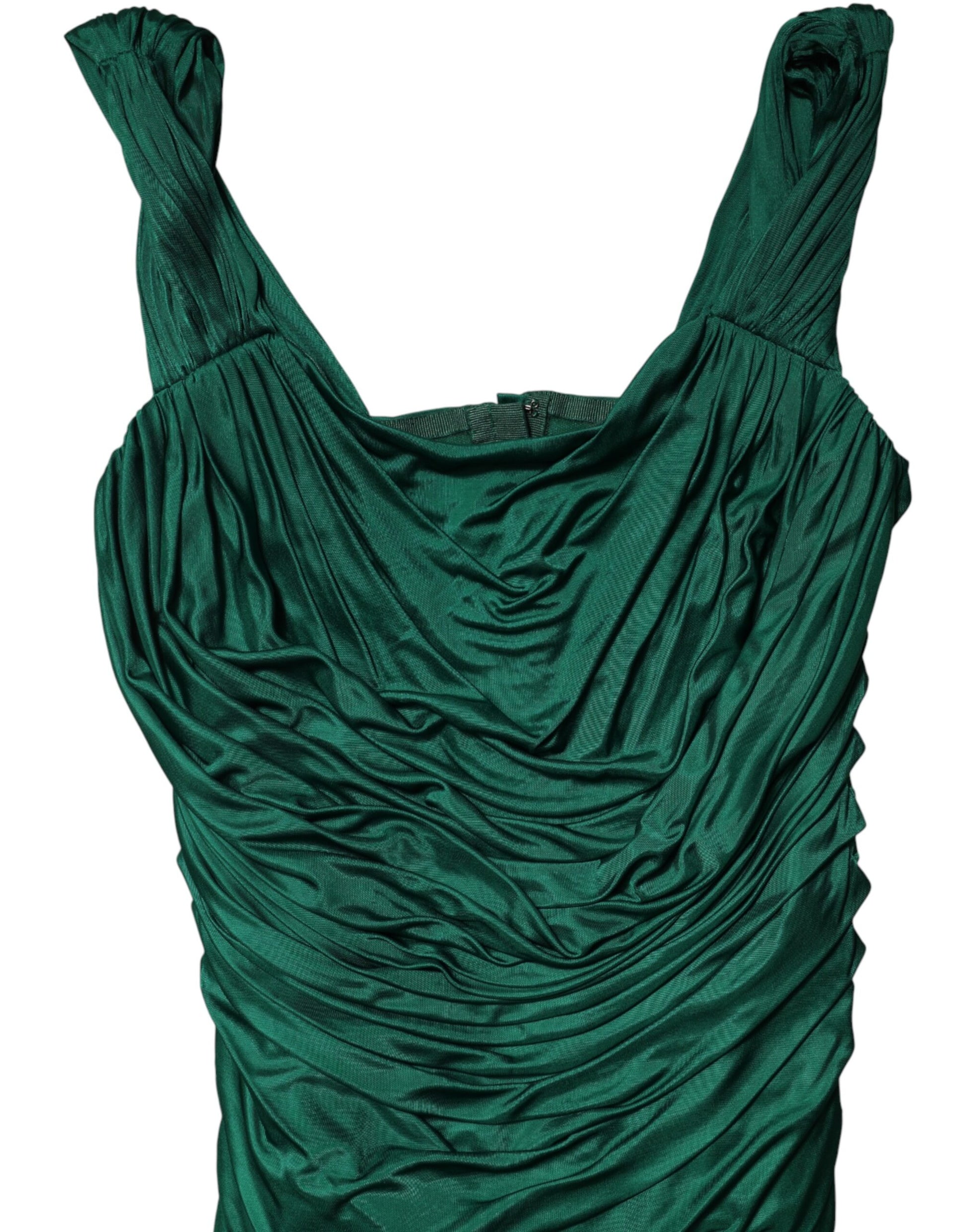 Débardeur Dolce & Gabbana en jersey drapé de viscose vert et organza