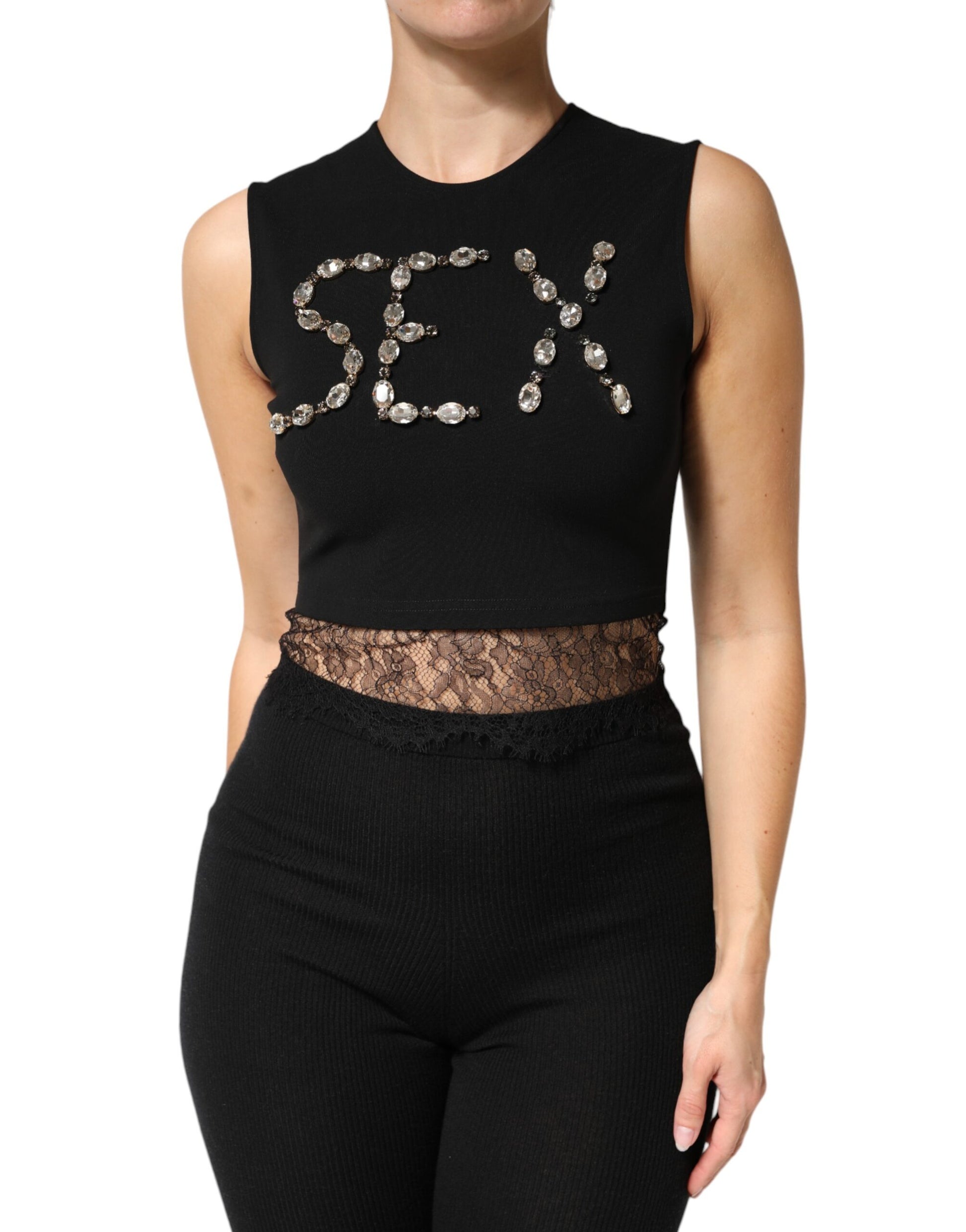 Dolce & Gabbana Black Sleeveless T-Shirt for Women
