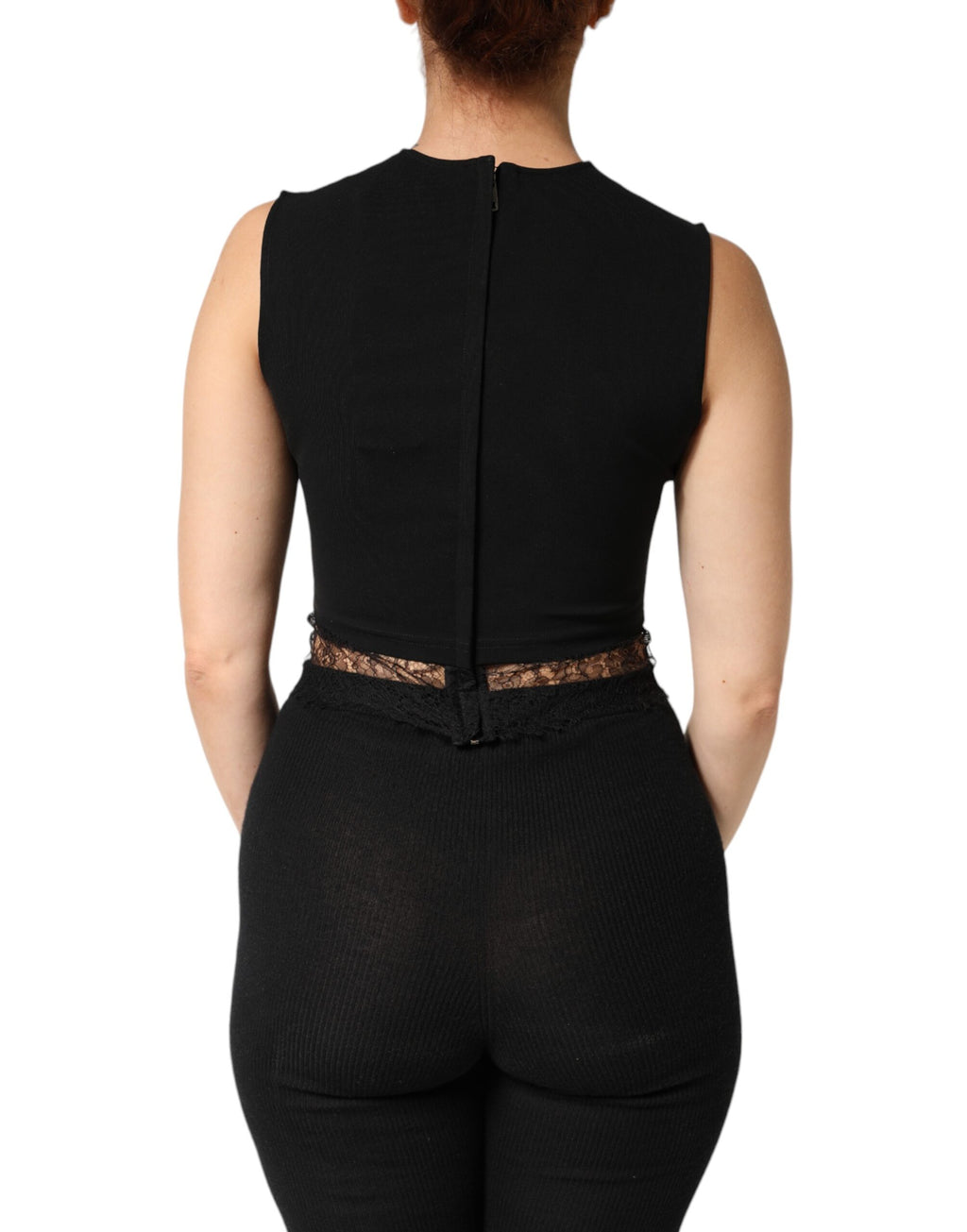 Dolce & Gabbana Black Sleeveless T-Shirt for Women side view
