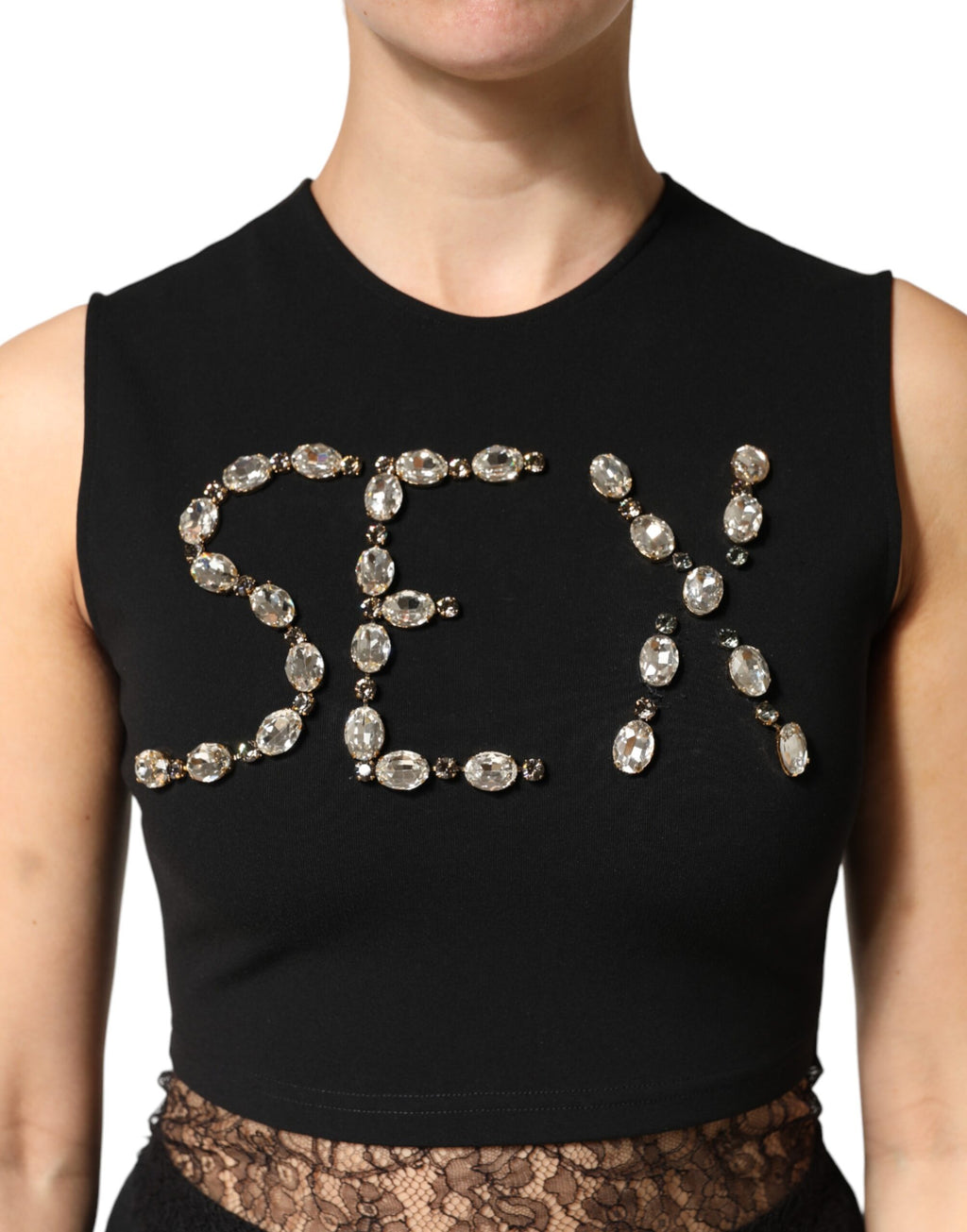 Dolce & Gabbana Black Sleeveless T-Shirt for Women additional view