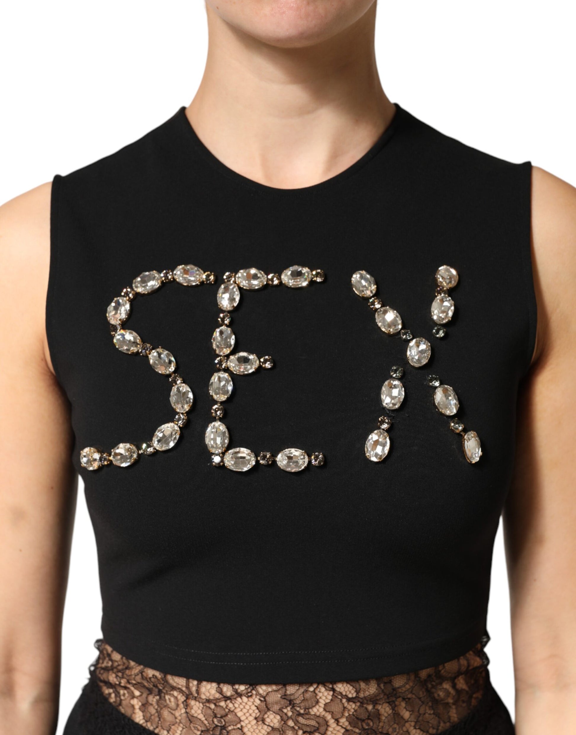 Dolce & Gabbana Black Sleeveless T-Shirt for Women additional view