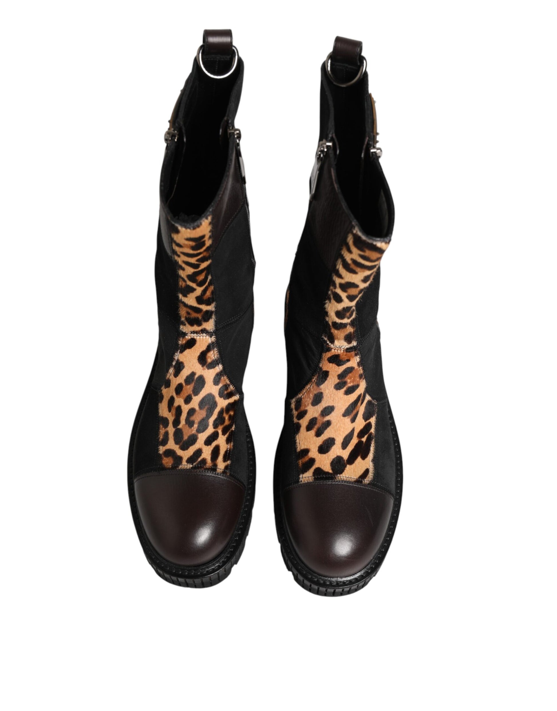 Dolce & Gabbana Bottes Mi-Mollet Léopard Multicolore Chaussures