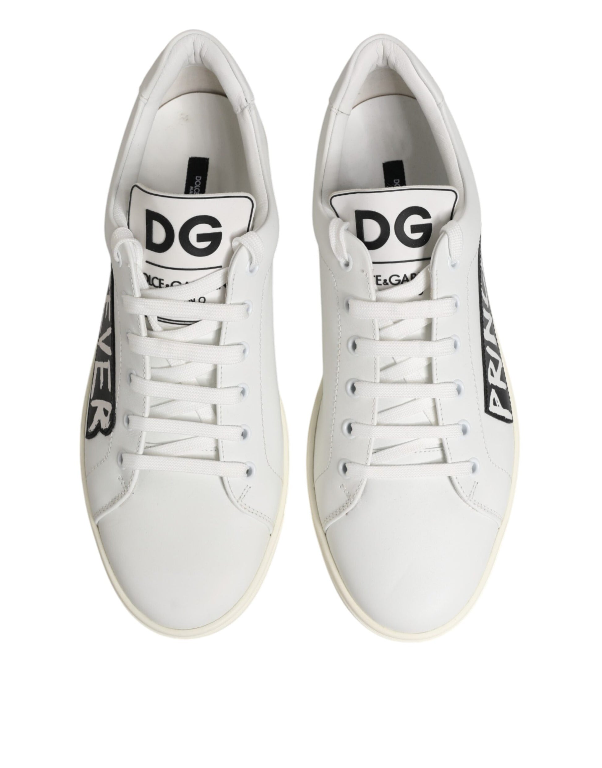 Dolce & Gabbana White Low Top Sneakers for Men side view