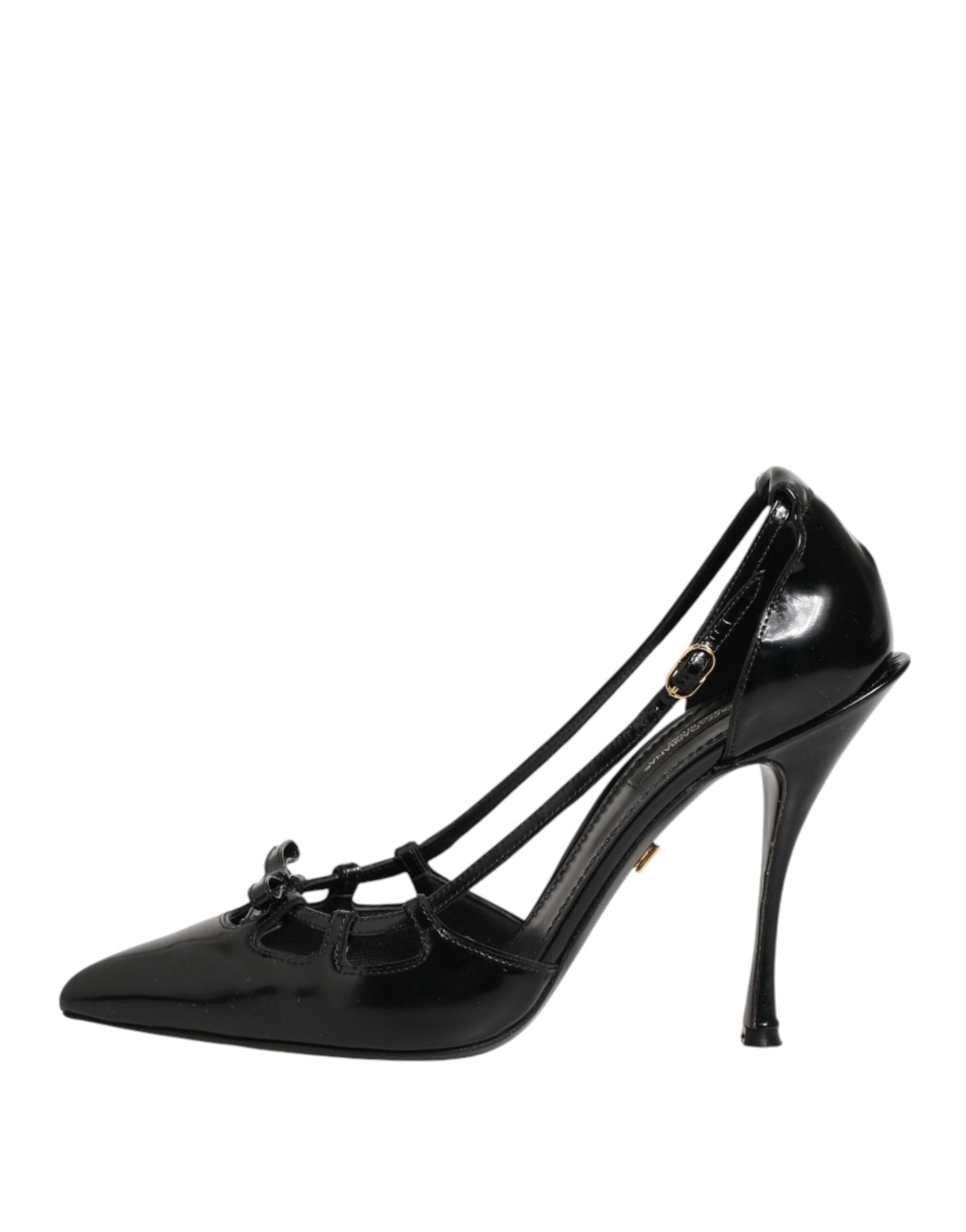 Dolce & Gabbana Black Patent Leather High Heels Pumps Shoes
