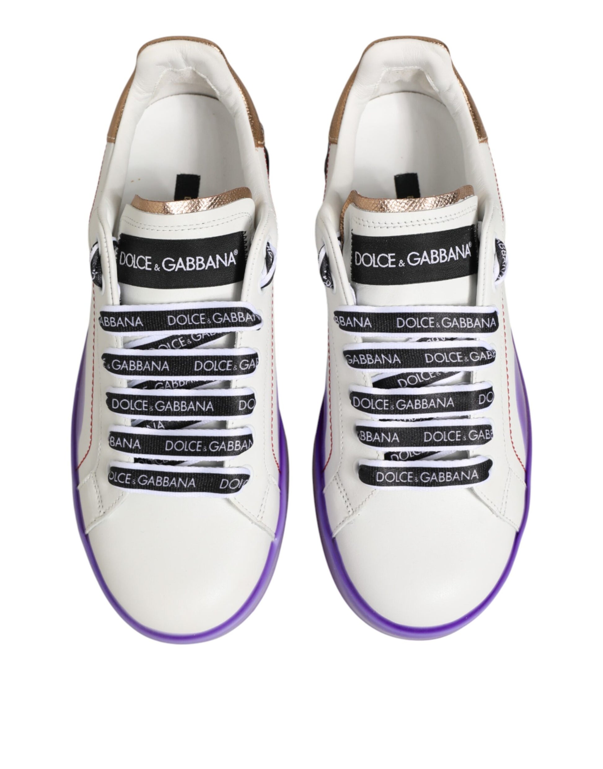 Dolce & Gabbana White Low Top Sneakers for Women side view
