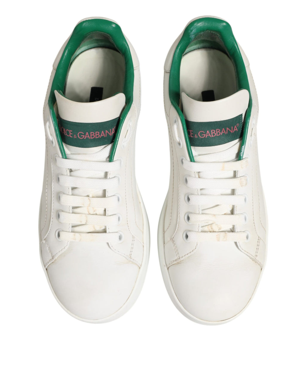 Dolce & Gabbana White Low Top Sneakers for Women side view