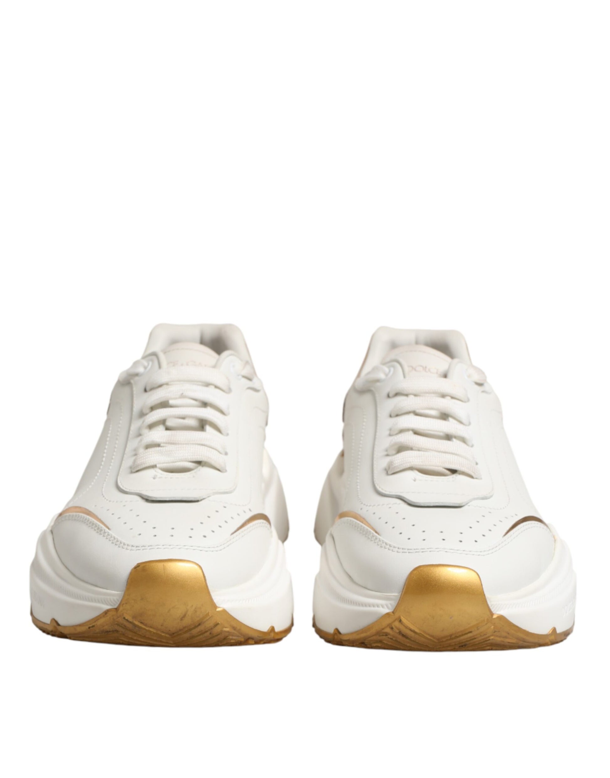 Dolce & Gabbana White Gold Daymaster Low Top Sneakers Shoes