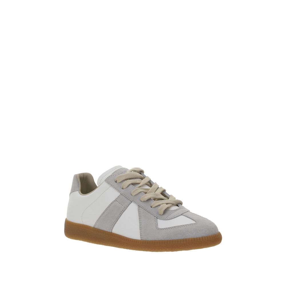 Baskets basses Maison Margiela en cuir de veau blanc Bos Taurus