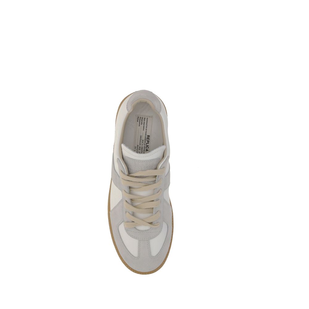 Baskets basses Maison Margiela en cuir de veau blanc Bos Taurus