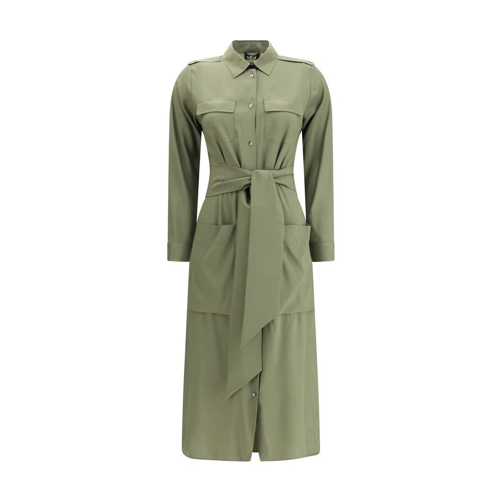 Ella Green Silk Casual Dress