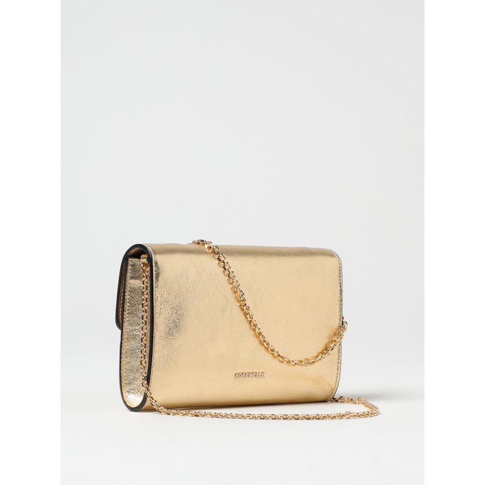 Sac à bandoulière en cuir doré Coccinelle