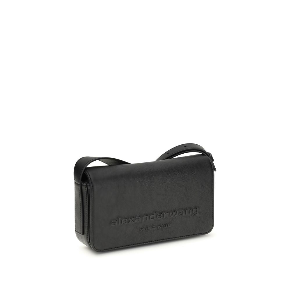 Sac à bandoulière Alexander Wang en cuir de veau noir