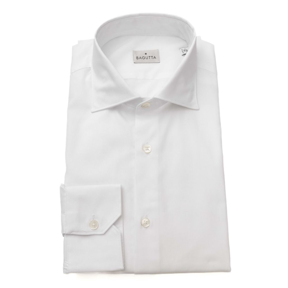 Bagutta White Cotton Dress Shirt