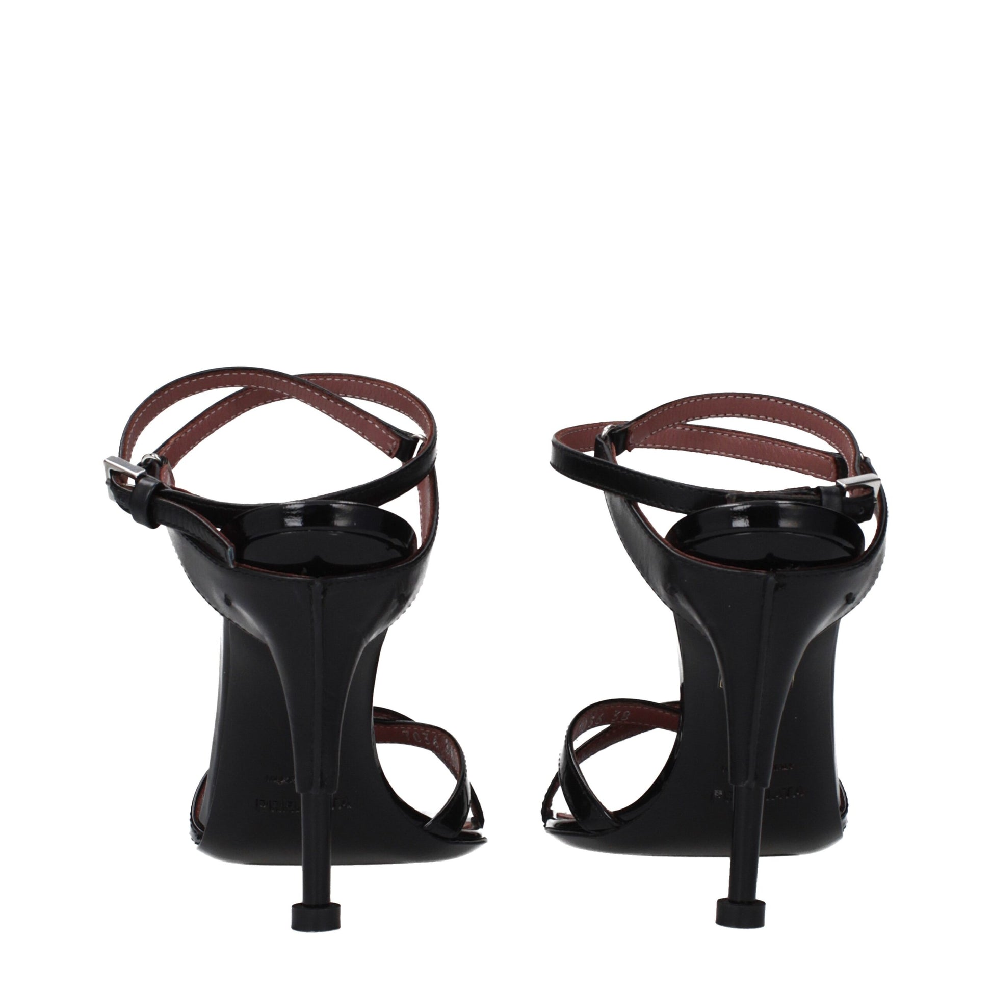 Premiata Black Leather Stiletto Heel Sandals