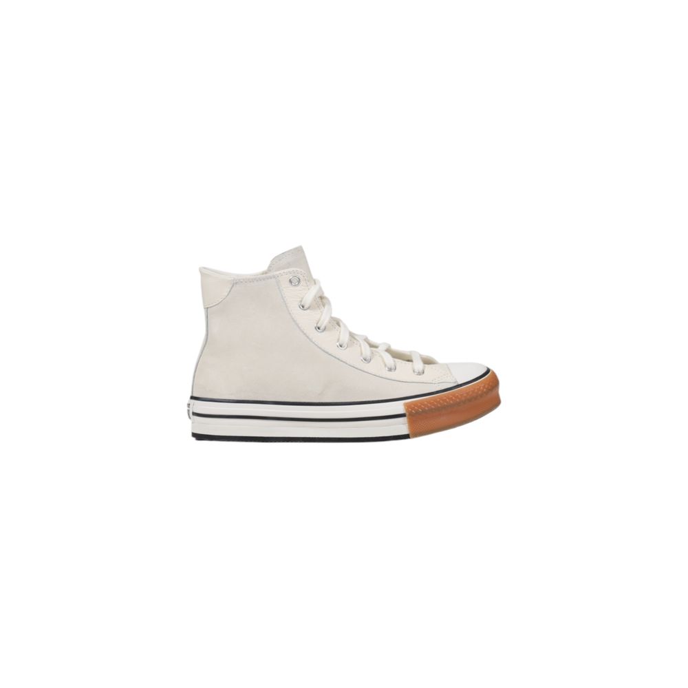 Baskets montantes en cuir crème Converse