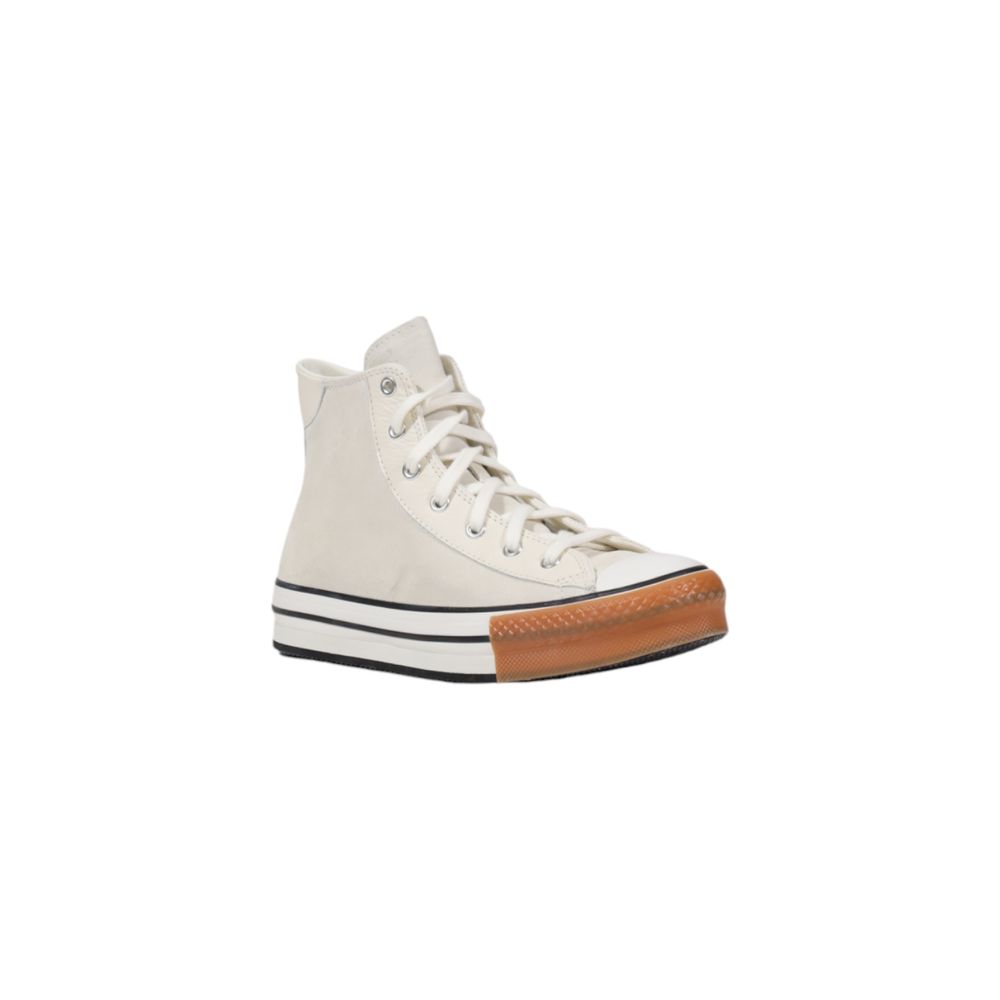 Baskets montantes en cuir crème Converse