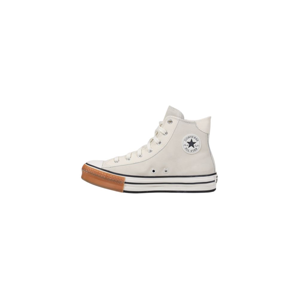 Baskets montantes en cuir crème Converse