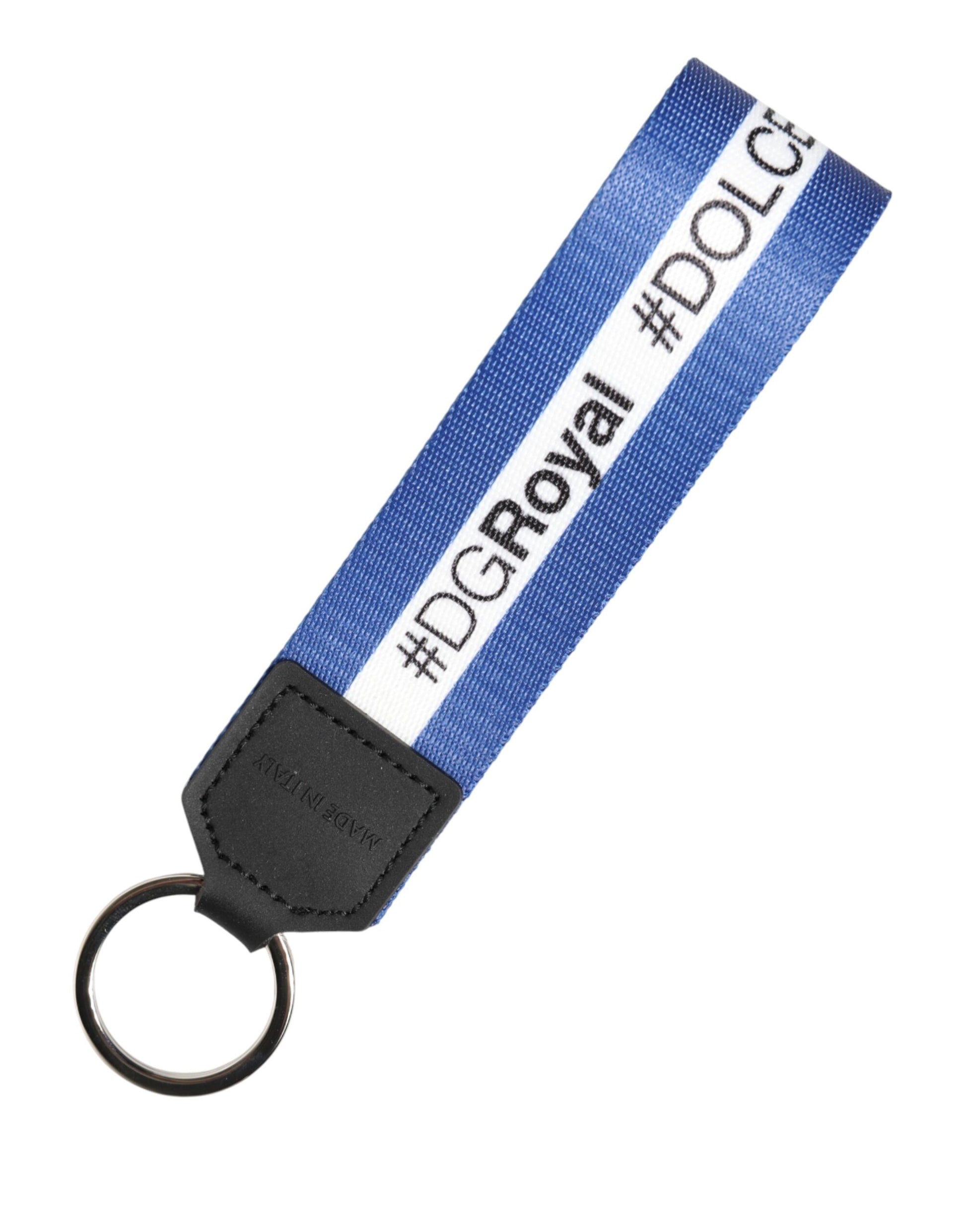 Porte-clés Dolce & Gabbana en polyester PVC blanc et bleu avec logo