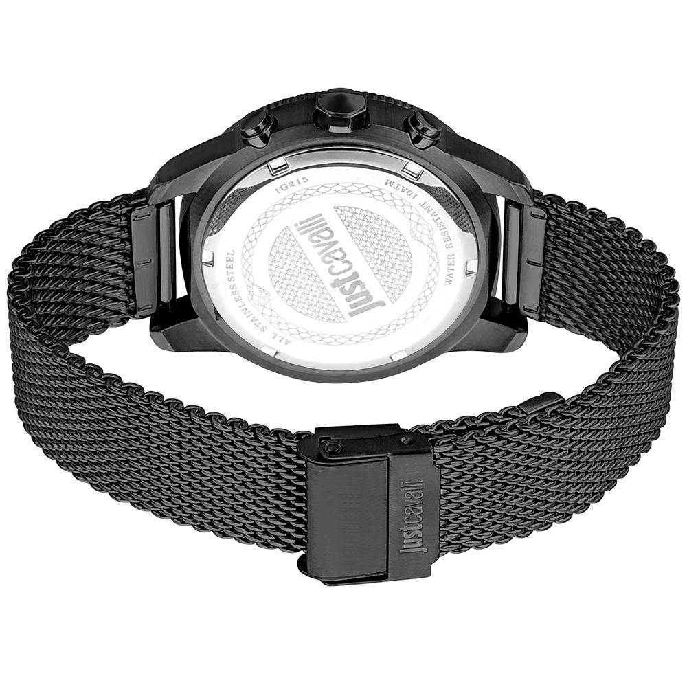 Montre Just Cavalli en acier inoxydable noir avec bracelet