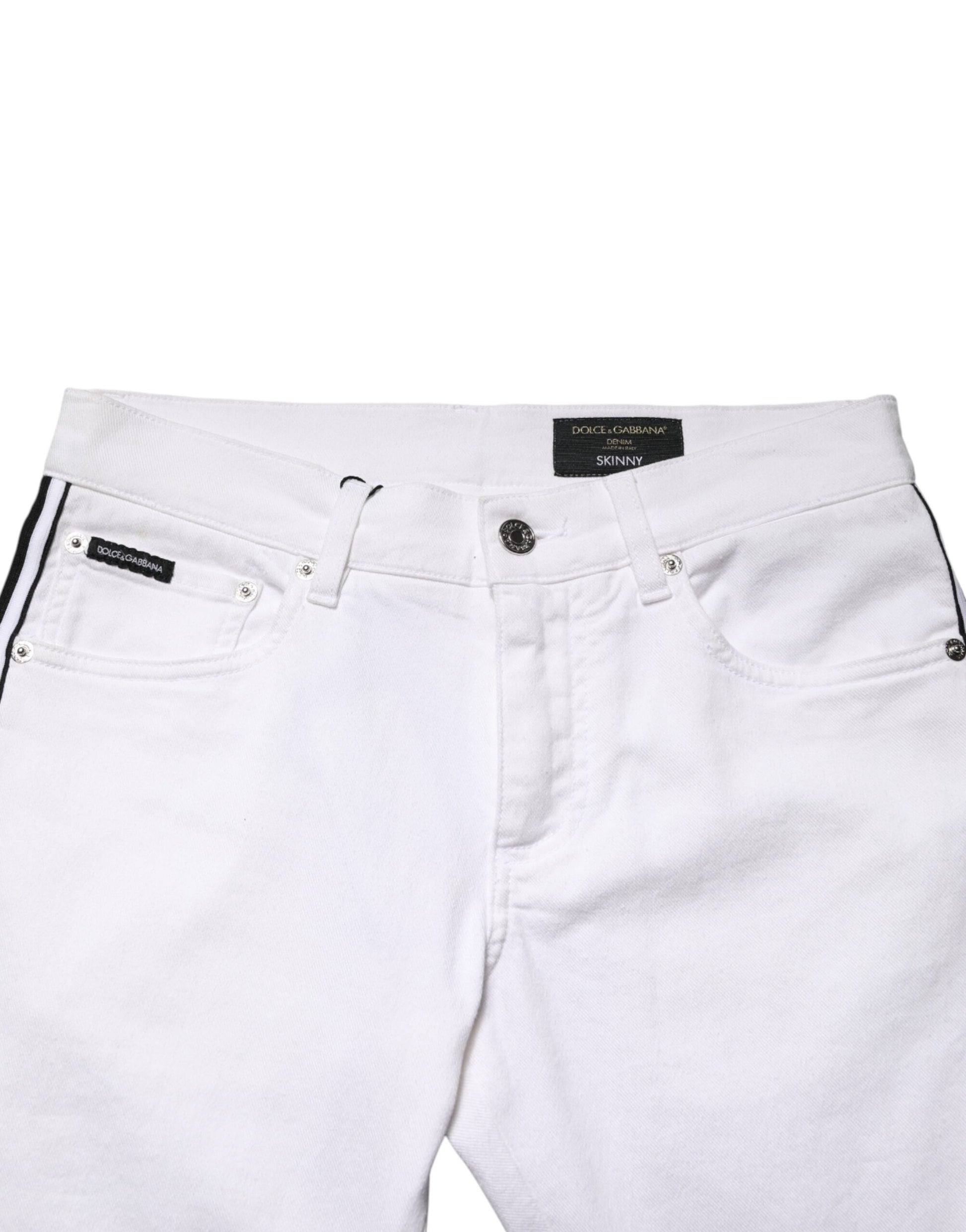 Dolce & Gabbana White Skinny Jeans for Men side view