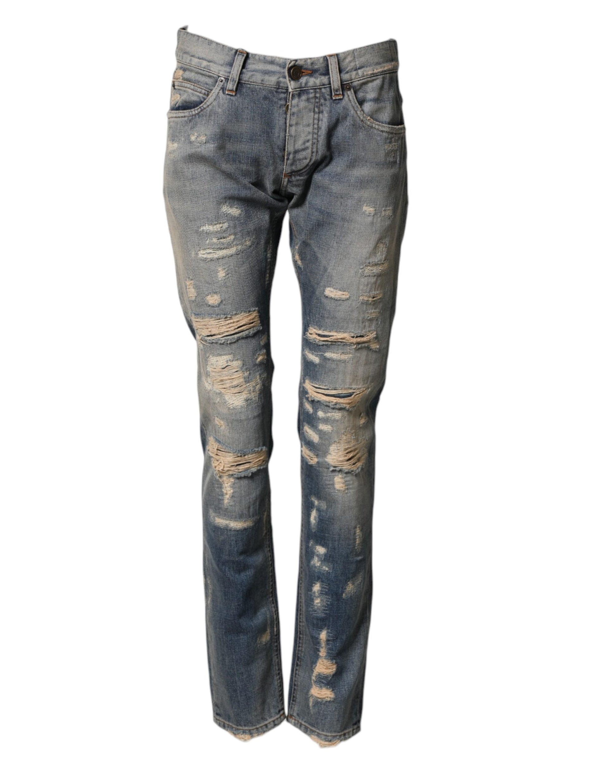 Jean slim déchiré bleu pour homme Dolce & Gabbana