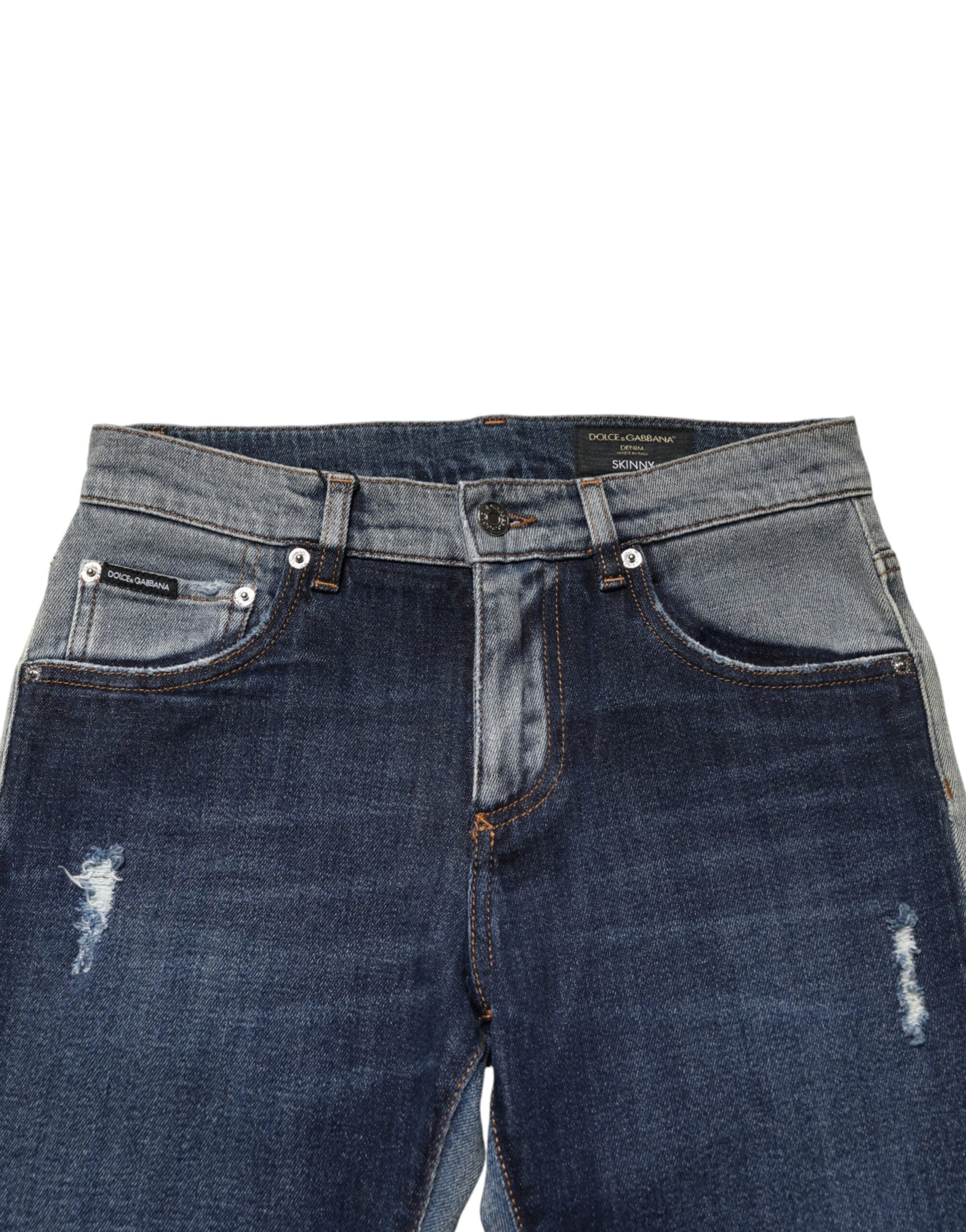 Dolce & Gabbana Blue Skinny Jeans for Men side view