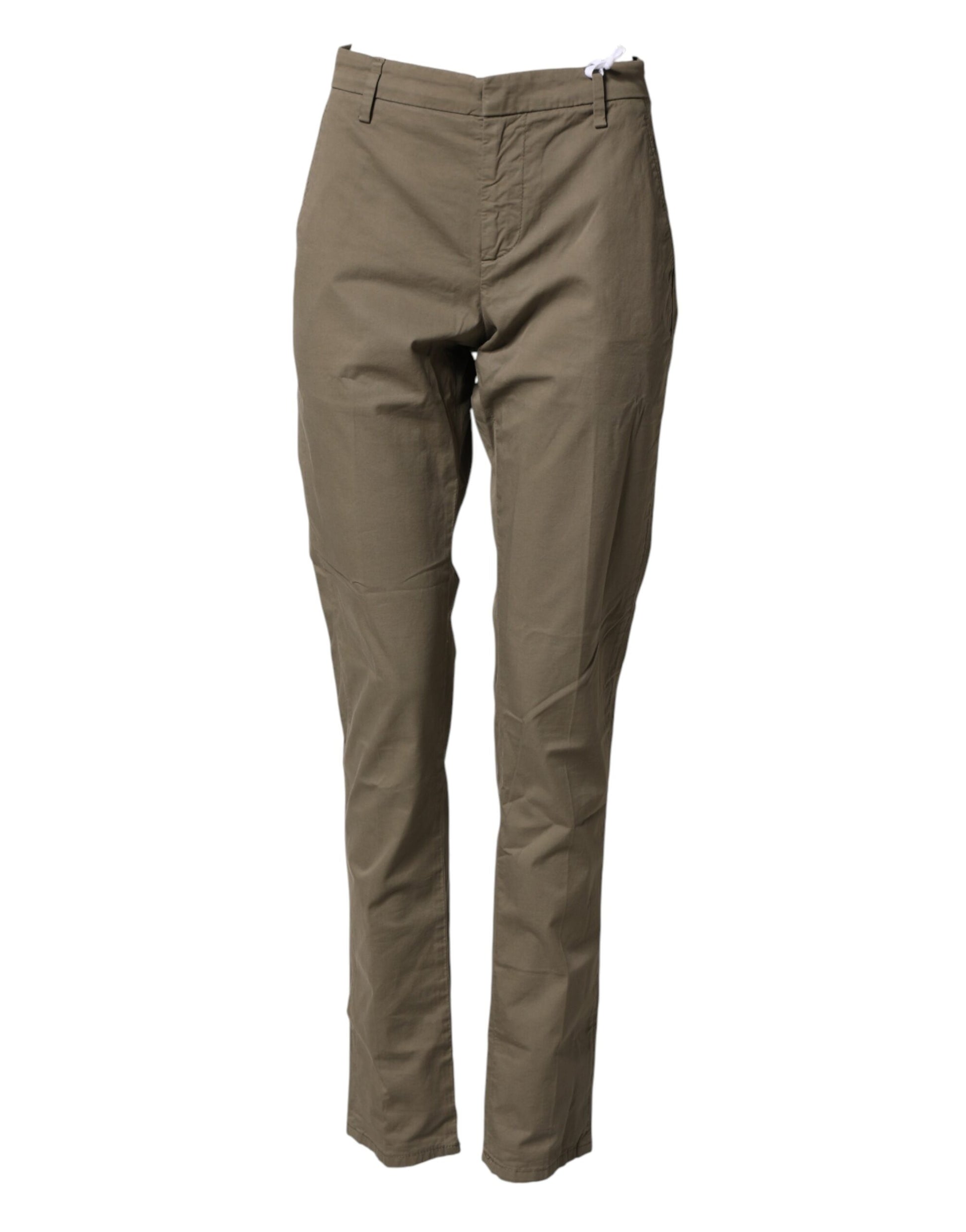 Pantalon Chino Homme Droit en Coton Stretch Beige Dondup