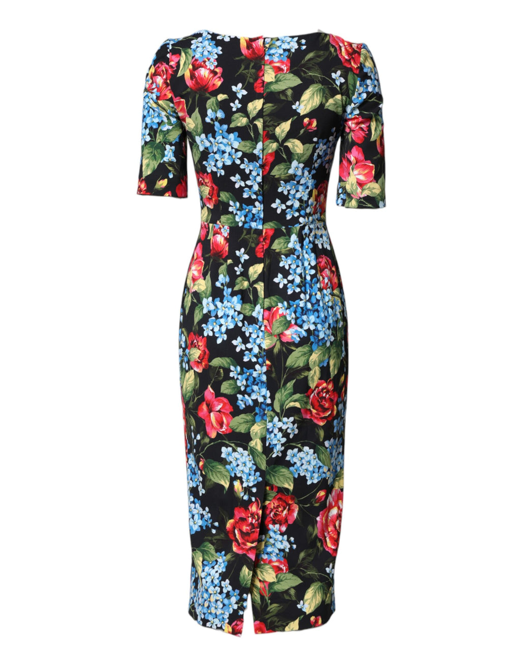 Robe fourreau midi Dolce & Gabbana en viscose noire à imprimé floral