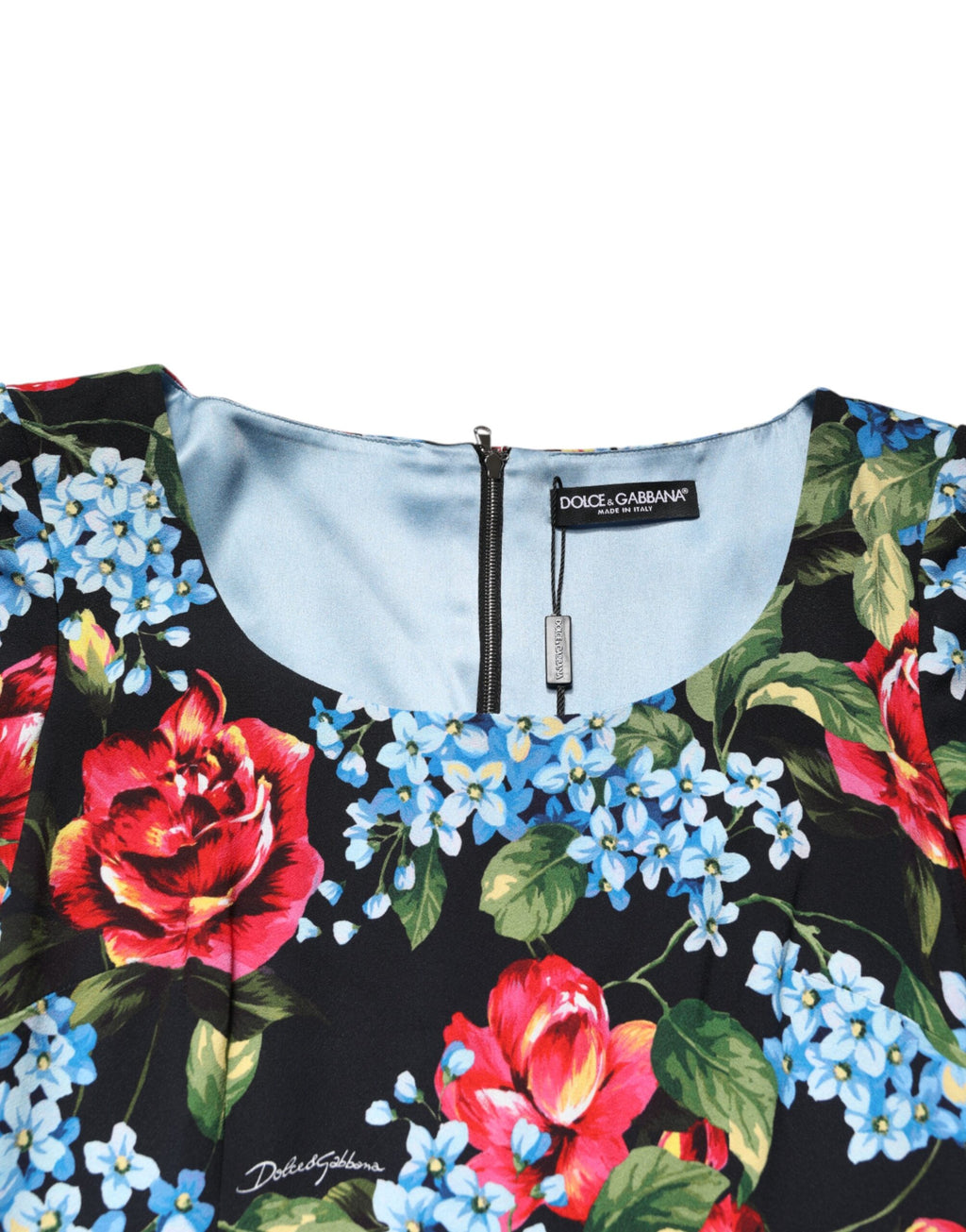 Robe fourreau midi Dolce & Gabbana en viscose noire à imprimé floral