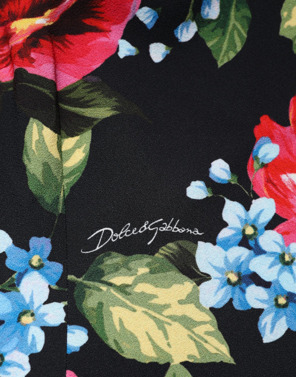 Robe fourreau midi Dolce & Gabbana en viscose noire à imprimé floral