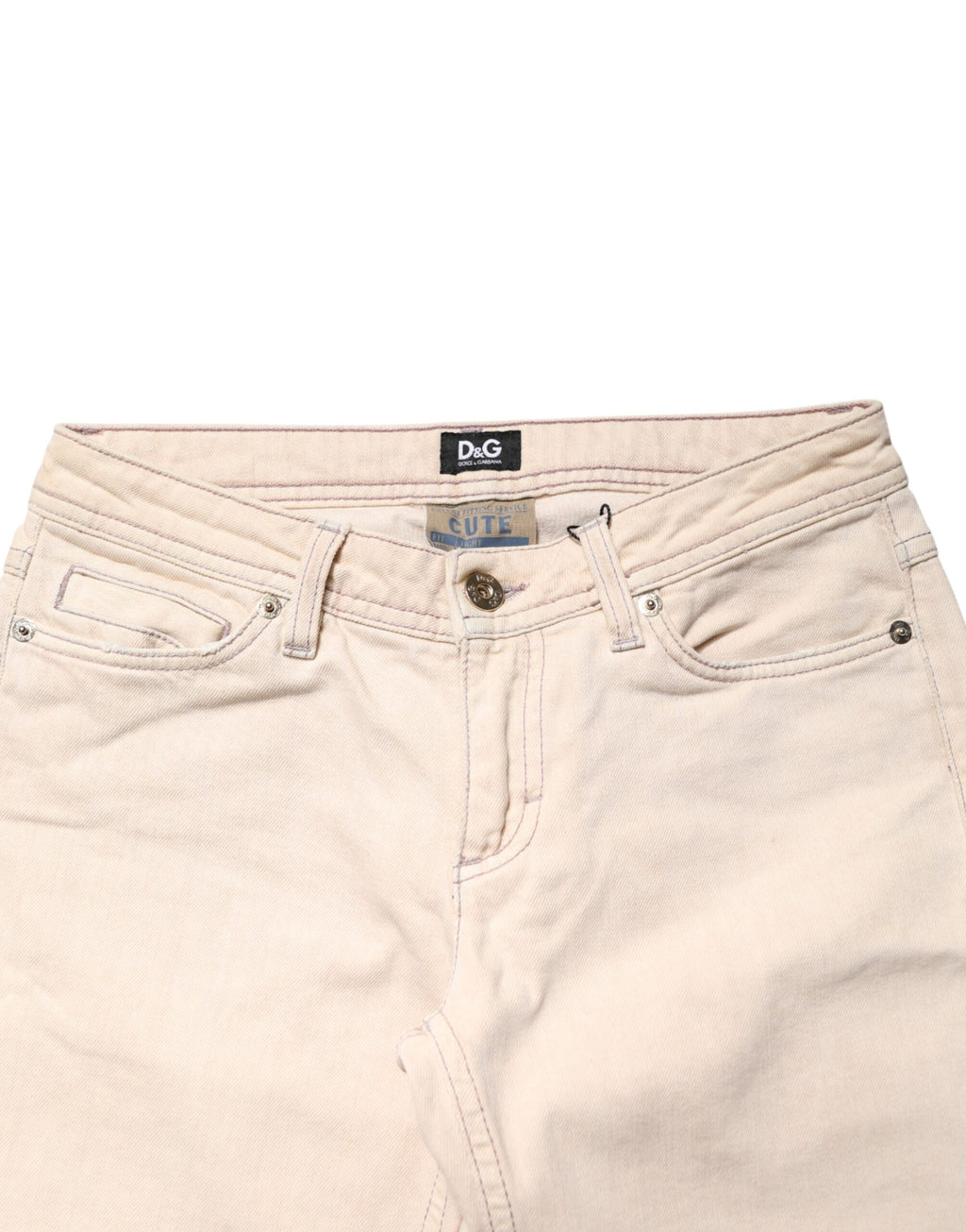 Dolce & Gabbana Beige Slim Fit Jeans for Women side view