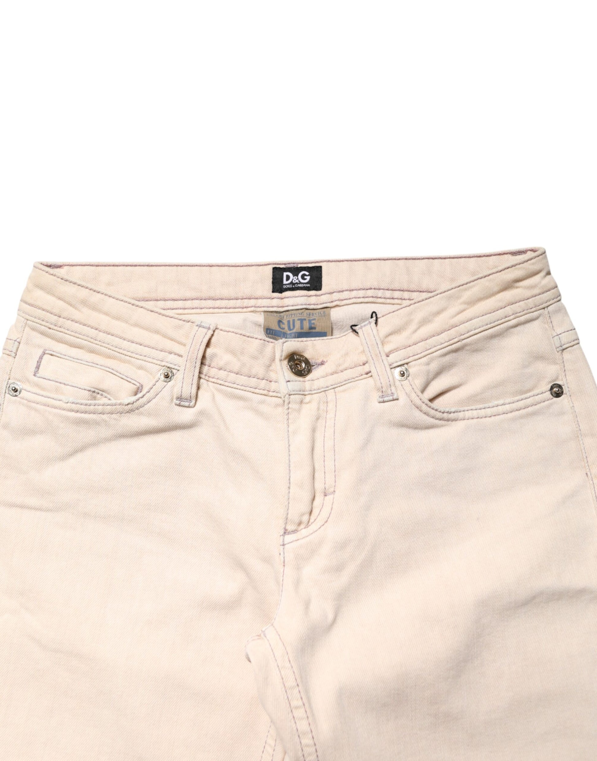 Dolce & Gabbana Beige Slim Fit Jeans for Women side view