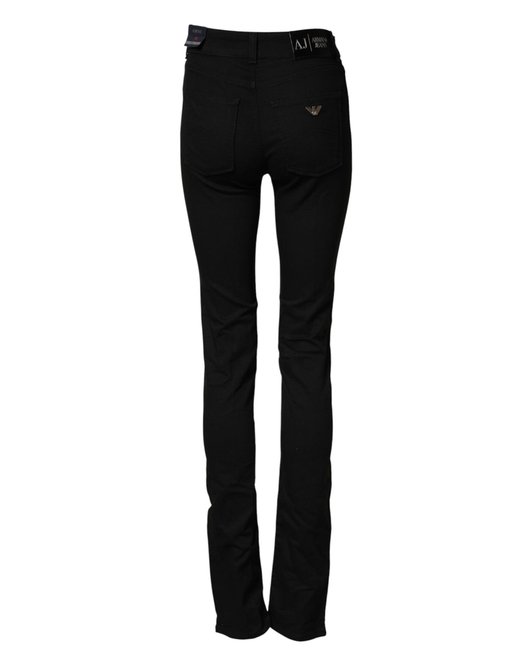 Jean skinny en jean stretch de coton noir taille mi-haute Armani Jeans