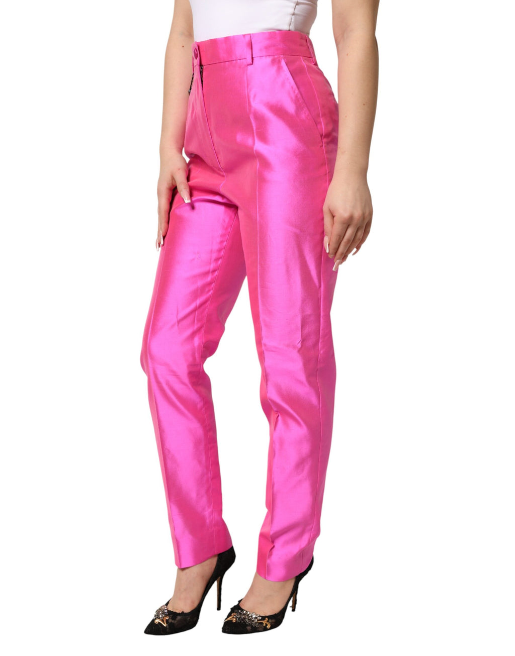 Dolce & Gabbana Pink Dress Pants for Women detail view