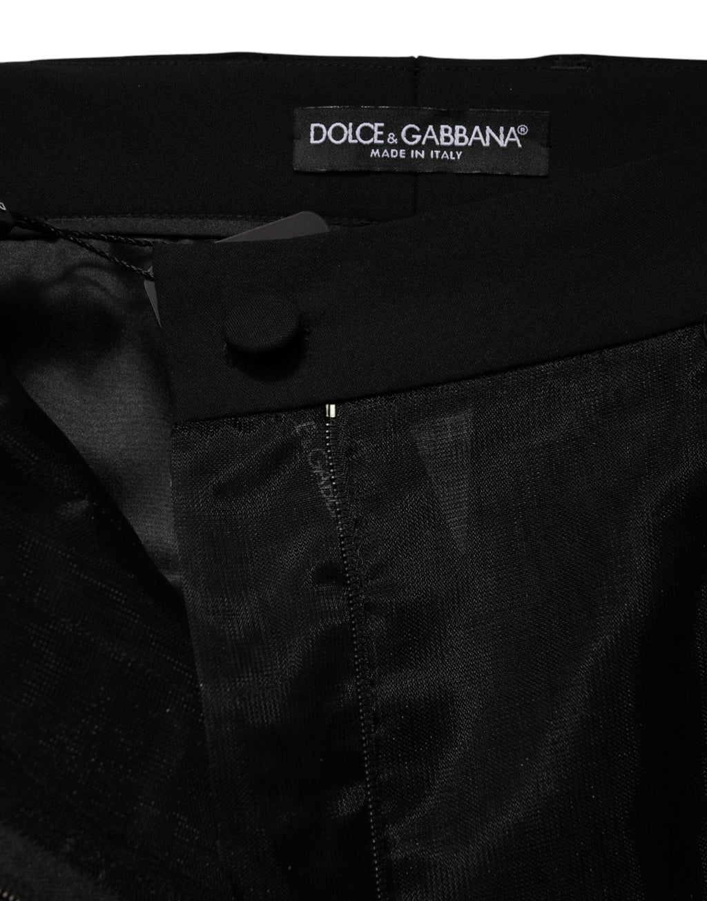 Pantalon Dolce & Gabbana noir taille haute en tulle et laine