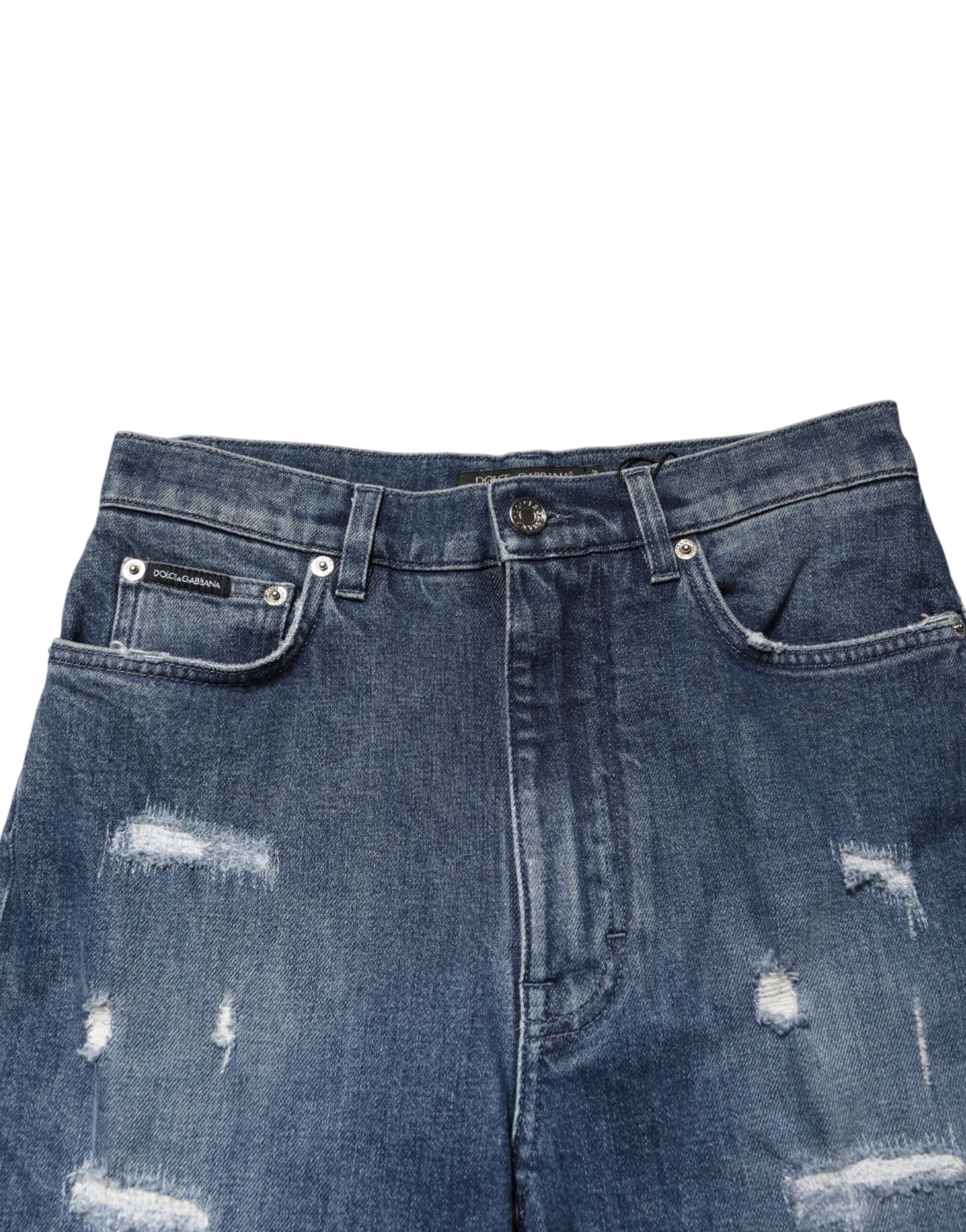 Dolce & Gabbana Blue High Waisted Jeans for Women side view
