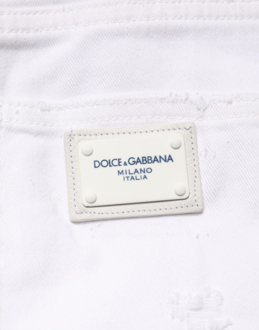 Jean en denim BOYFRIEND en coton blanc vieilli Dolce & Gabbana