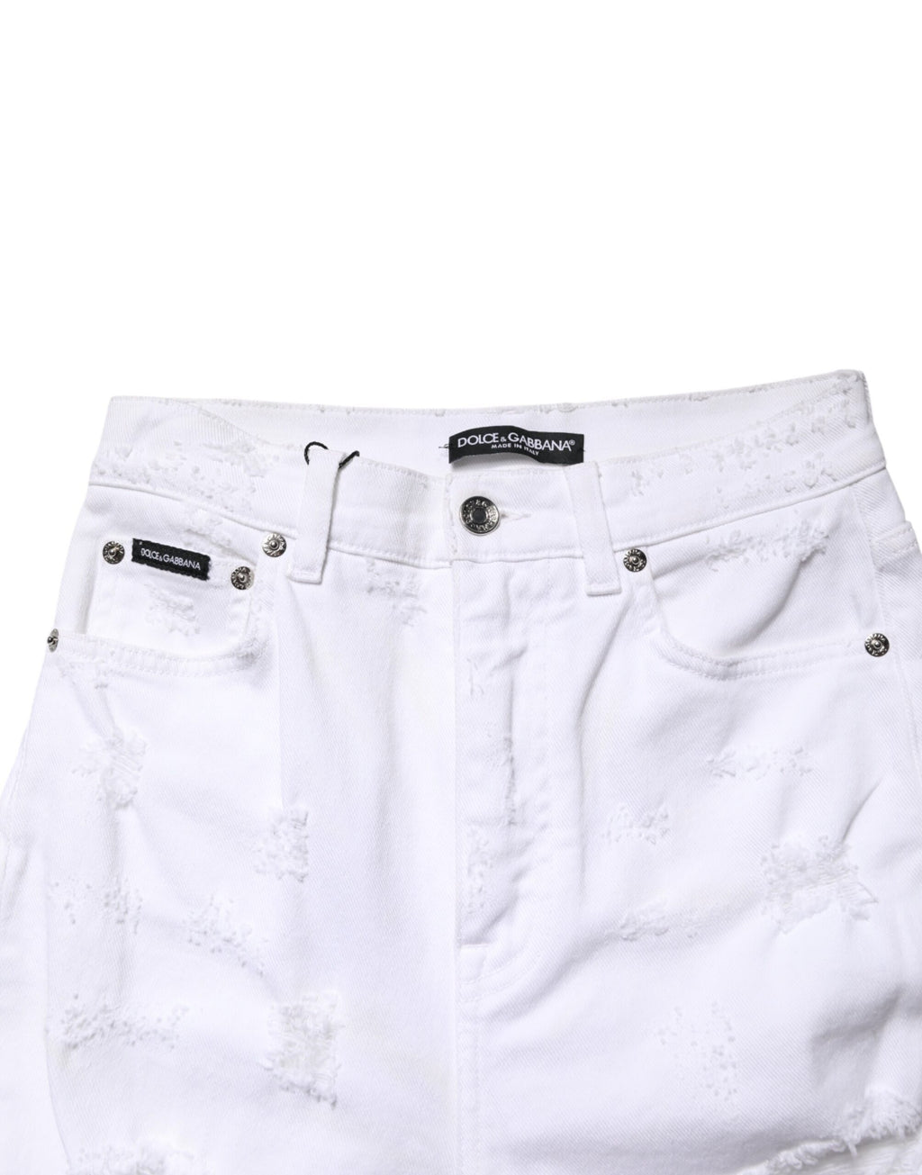 Dolce & Gabbana White High Waisted Jeans for Women side view