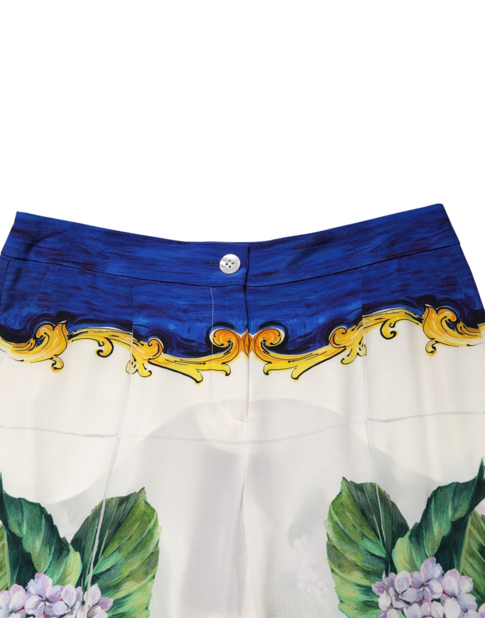 Dolce & Gabbana Multicolor Floral Pattern Straight Leg Pants