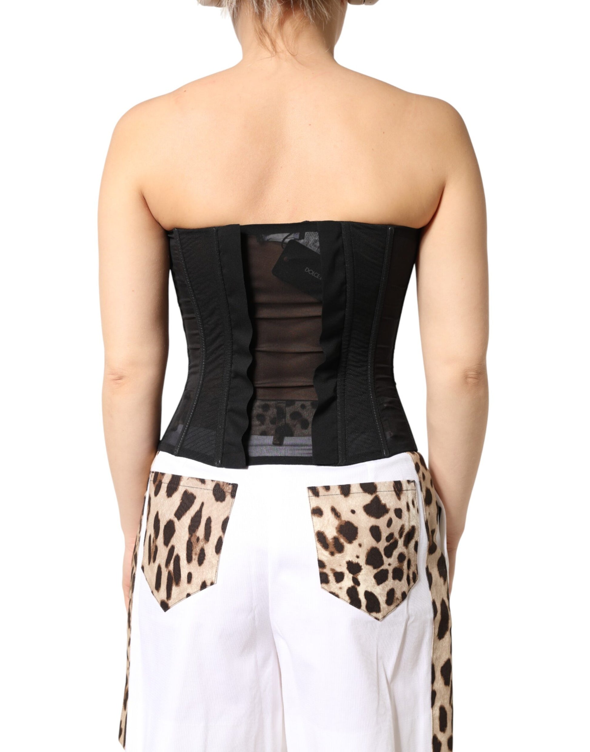 Dolce & Gabbana Black Sleeveless T-Shirt for Women side view