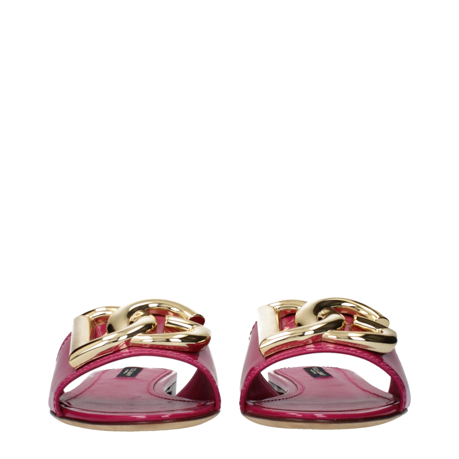 Dolce & Gabbana Pink Leather Slippers