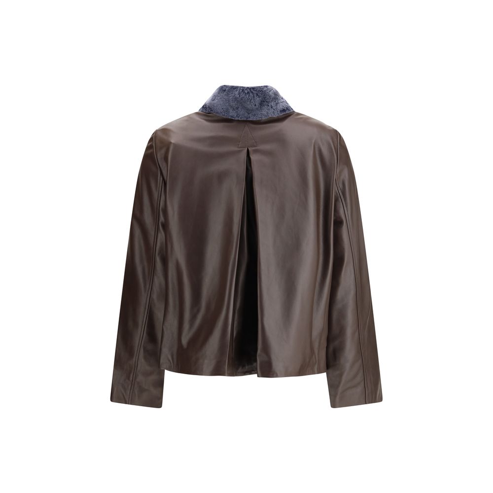Marni Brown Leather Jackets for Women alternate view