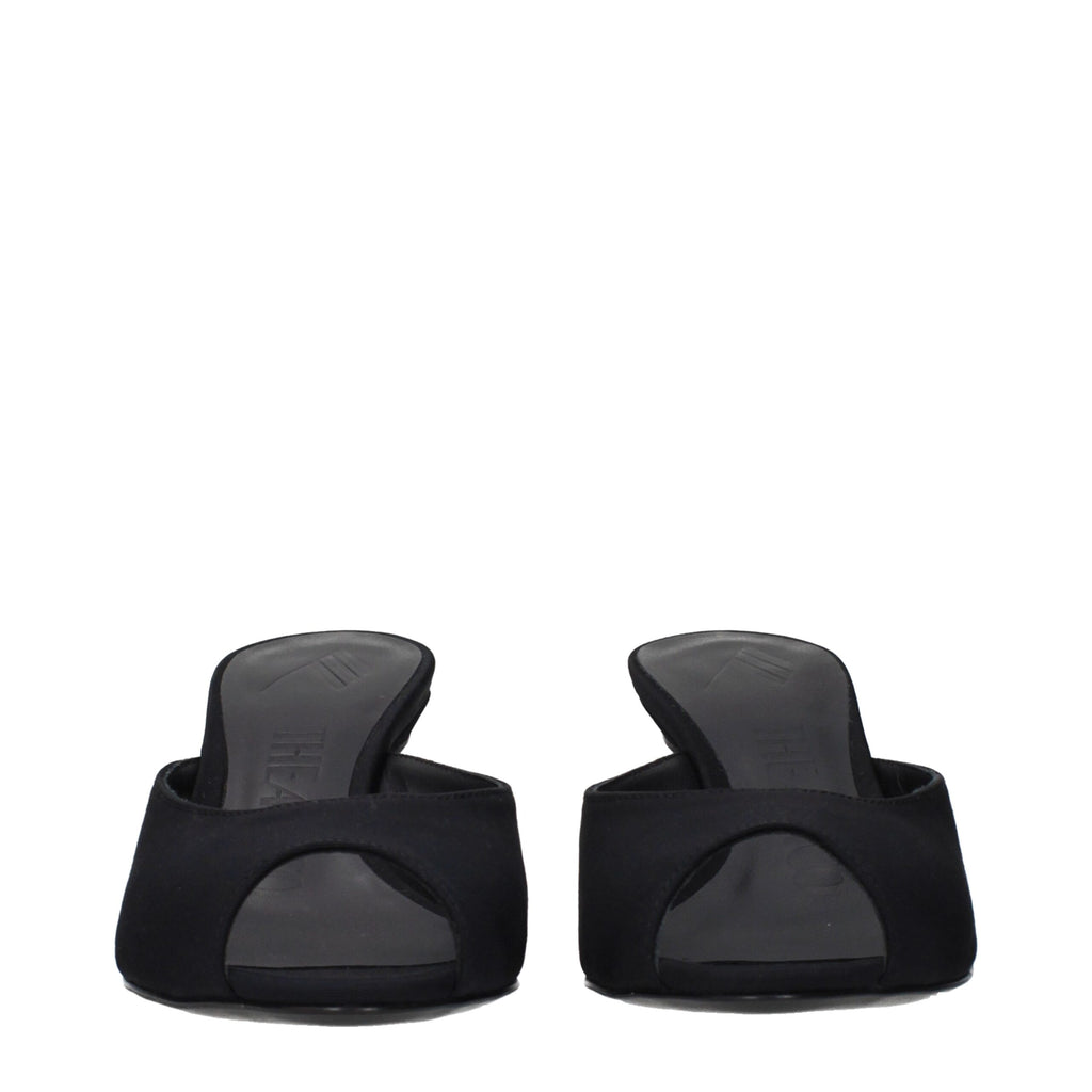 The Attico Black Fabric Sandals